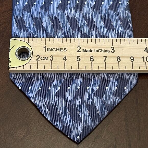 Vintage Linea Uomo Blue Hand Made 100% Silk Men’s Neck Tie Made In Italy - Picture 4 of 9